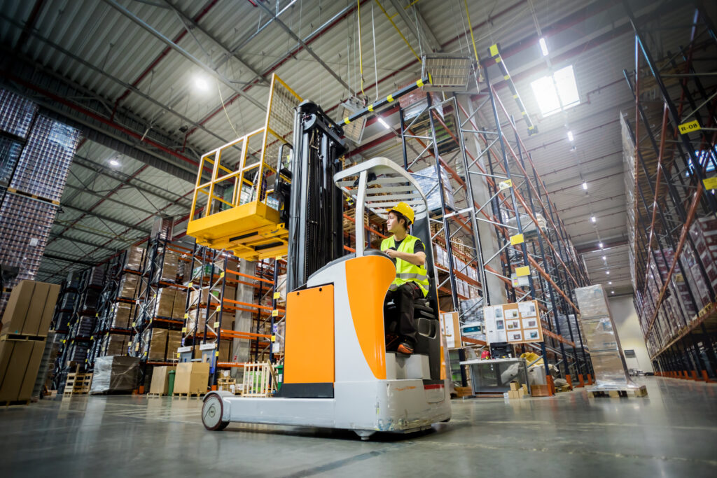 warehouse automation antennas on forklift